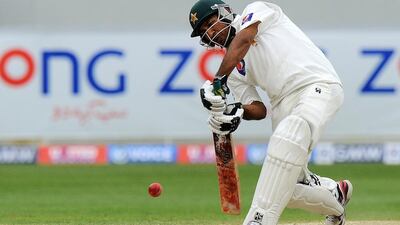 Sarfraz Ahmed played a fighting knock and is unbeaten to keep Pakistan’s hopes alive. Ishara Kodikara / AFP