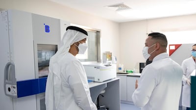 Sheikh Mohamed is given a tour by medical staff and researchers