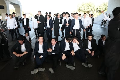 Ultra-Orthodox Jews protest against members of their community being enlisted in the military. EPA