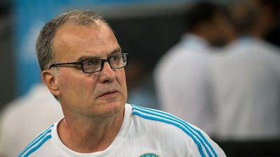 Marcelo Bielsa stunned French football on August 8 when he quit as coach of Marseille just minutes after his team had lost their season opener 1-0 at Caen. "I have resigned from my post as manager of Marseille," the Argentine announced at the end of his post-match news conference. AFP PHOTO / BERTRAND LANGLOIS