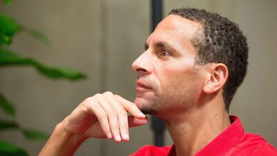 Rio Ferdinand of Manchester United attends a press conference on Thursday in Singapore. Nicky Loh / Getty Images / May 15, 2014