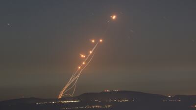 Israeli air defences in Upper Galilee, northern Israel, respond to rocket fire from southern Lebanon on September 27. EPA