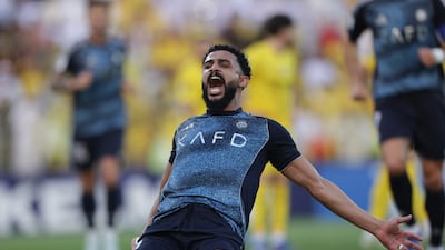 Abdulelah Al Amri of Al Nassr celebrates after scoring the third goal on Sunday. EPA