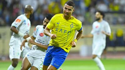 Al Nassr's Cristiano Ronaldo scored a hat-trick against Al Fateh in their Saudi Pro League match at the Prince Abdullah Bin Jalawi Stadium on Friday, August 25, 2023. AFP