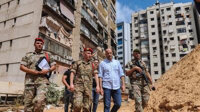 Investigators of Lebanon's military intelligence inspect the site after an alleged attack carried by two Israeli drones, in the southern suburb of Beirut, Lebanon, 25 August 2019. EPA