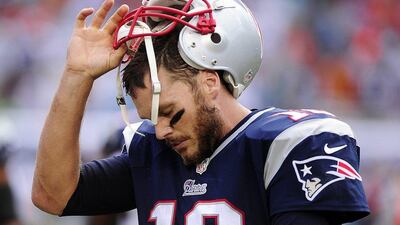 Quarterback Tom Brady's passer rating after two games into the NFL season is just 78.9. Corey Perrine / AP / Naples Daily News / September 7, 2014