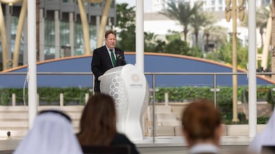 Mr O’Brien addresses the crowds.