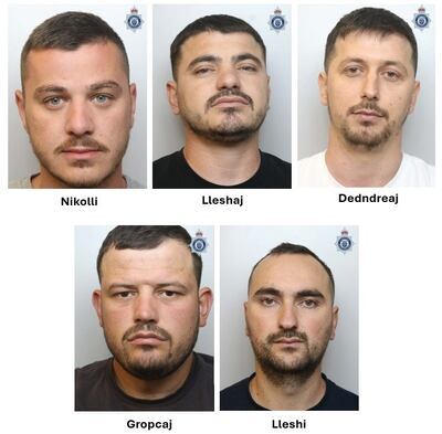 Five Albanian men admitted being part of an organised burglary gang. Cheshire Police
