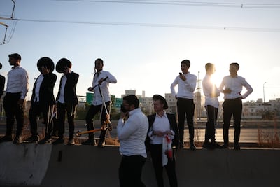 A demonstration by ultra-Orthodox Jewish protesters in Bnei Brak, Israel. EPA