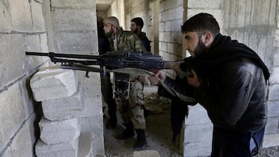 Free Syrian Army fighters in Idlib province in Syria.