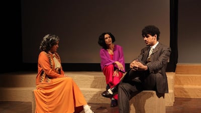 From left, Ratna Pathak with daughter Heeba and son Imaad in Riding Madly Off in All Directions. Courtesy Ductac