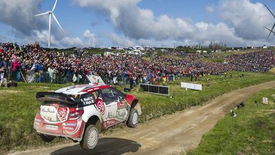 Kris Meeke of Great Britain and Paul Nagle of Ireland compete in their Abu Dhabi Total WRT Citroen DS3 WRC during the SS 17 Fafe of the WRC Portugal on May 22, 2016 in Fafe, Portugal. (Octavio Passos/Getty Images)