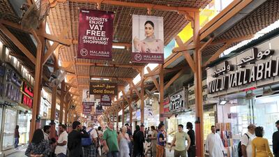 Tourists at the Gold Souk in Deira. Dubai has been recording a surge in tourism numbers. Pawan Singh / The National