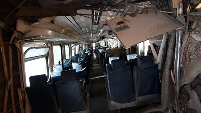 The impact derailed the first two carriages of the train ejecting a large number of passengers, said Mongi Kadhi, an official with emergency services.