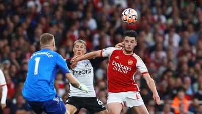 Declan Rice: 8: Excellent from England midfielder who was Arsenal’s most reliable player in first half when most of teammate’s passing radars were off-kilter. Dominated middle of park. Reuters