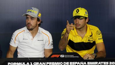 Fernando Alonso, left, will be replaced by Carlos Sainz in the new season. Reuters