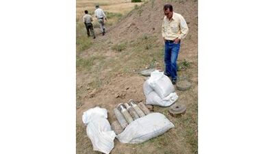 Unexploded ordnance has been recovered from the fields around Nagorno-Karabakh.