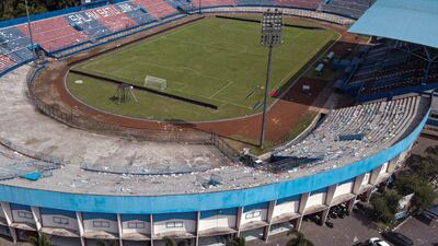 An aerial view of the Kanjuruhan stadium. AFP