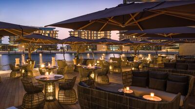 A lounge terrace at Bulgari Dubai.