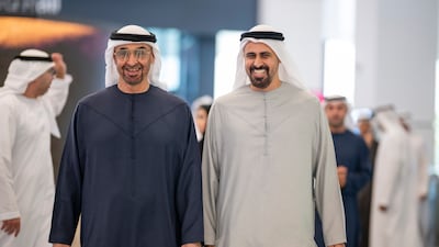 Sheikh Mohamed and Sheikh Theyab attend the inauguration