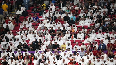 Fans in the stands during a Fifa World Cup match at Al Bayt Stadium in Doha, Qatar. PA