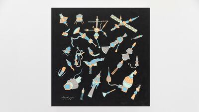 Nasrallah uses several mechanical parts in his artworks that bear resemblance to the ones conceived by the 12th-century polymath Ismael Al-Jazari