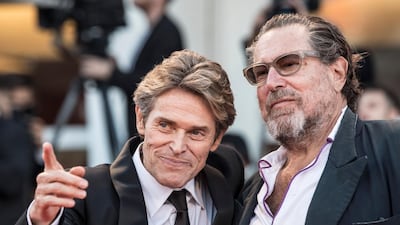 Willem Dafoe and Julian Schnabel, right, made the film about van Gogh, with Dafoe in the lead role. Getty