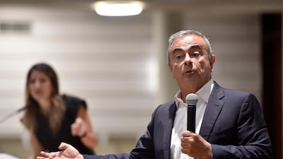 Lebanese-French businessman Carlos Ghosn during a press conference to launch his new university management and business programme in Beirut. EPA