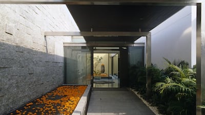 Designer Raseel Gujral Ansal’s Delhi-based project effectively employs colour, light and space as evident in her use of vivid marigolds, floor-to-ceiling windows, blinds and abstract art.