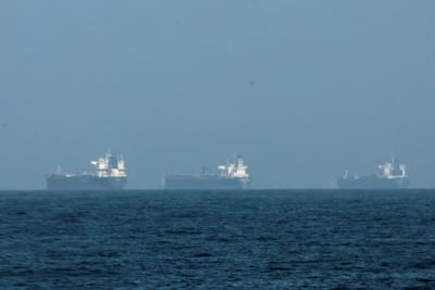 Tankers sail off the coast of Fujairah, amid the US-Israeliconflict with Iran. Reuters