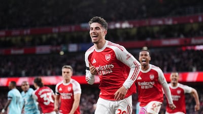 Arsenal's Kai Havertz celebrates scoring their side's goal against Burnley. PA