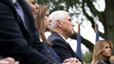 US Vice President Mike Pence listens during the announcement of President Donald Trump's nominee for associate justice of the US Supreme Court during a ceremony in the Rose Garden of the White House in Washington. Bloomberg