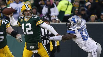 Aaron Rodgers threw for 4,381 yards and 38 touchdowns during the NFL regular season. Tannen Maury / EPA