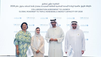 Collaboration between Irena and Masdar will highlight global renewable energy targets for 2030 and outline challenges and recommendations for action ahead of Cop28. Photo: Masdar