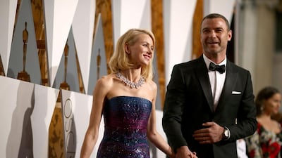 Actors Naomi Watts, left, and Liev Schreiber attend the 88th Annual Academy Awards. Christopher Polk / Getty Images / AFP