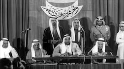 UAE Founding Father, the late Sheikh Zayed bin Sultan Al Nahyan, chairing a session of the Federal National Council - one of the five federal authorities of the UAE. Wam