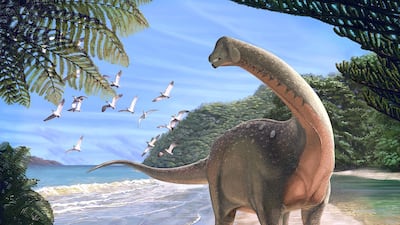 An artist's impression of the Mansourasaurus shahinae, a new dinosaur discovered in Egypt last year. Andrew McAfee/Carnegie Museum of Natural History