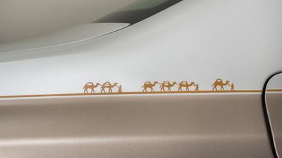 Detail of the Wisdom Collection Rolls-Royce Ghost, inspired by ancient trade routes. Courtesy Abu Dhabi Motors