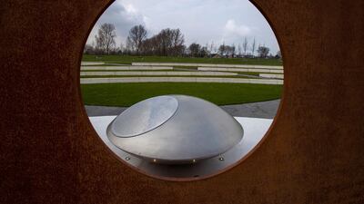 The national MH17 monument carrying the names of the victims of the downed Malaysia Airlines Flight 17 is seen in Vijfhuizen, Netherlands on March 6, 2020. AP Photo