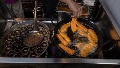 Food is cooked on the spot