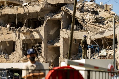 The site of a missile strike on Tel Aviv. Getty