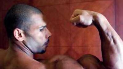 Ahmed Hussain competes in the over-100kg class yesterday.