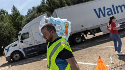 A water distribution site in Jackson. Reuters