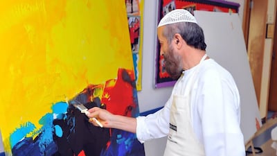 The Emirati artist Abdul Qader Al Rais was part of the 2013 Dubai International Art Symposium. Courtesy Rashid Centre for the Disabled