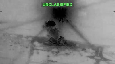 Smoke rises from explosions at an unknown location, following what US Central Command said were strikes on Iran in response to an Iranian drone strike on a cargo ship in the Strait of Hormuz. Reuters