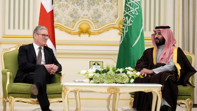 Mr Starmer also visited Saudi Arabia for talks with Crown Prince Mohammed bin Salman at the Royal Court in Riyadh. AFP