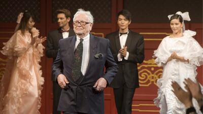 Pierre Cardin at his autumn / winter show at the Guanyue Temple in Beijing, China, in March 2006. EPA