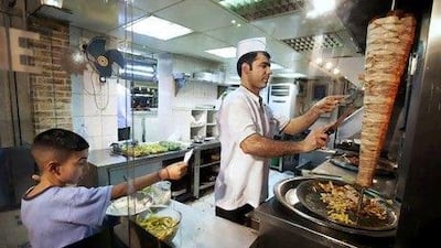 Shawarmas are a favorite among locals and expats, which makes them popular among many eateries such as Sannine Restaurant on Hamdan Street in Abu Dhabi.