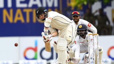 BJ Watling on his way to his half century for New Zealand against Sri Lanka in Galle. AFP