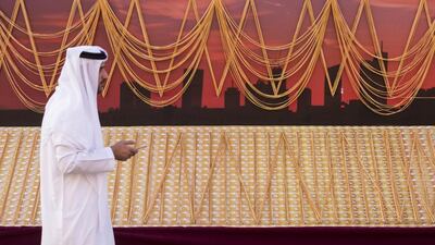 January 5: At 5.522 kilometres, weighing 256 kilograms, the 22-carat Dubai Celebration Chain earned the title of the longest handmade gold chain. More than 100 people worked 10 hours a day, for 45 days, to make the chain’s four million segments. It was later divvied up in bracelet-sized pieces of eight grams, and sold at Dh15 per gram, at local jewellers. Clint McLean for The National